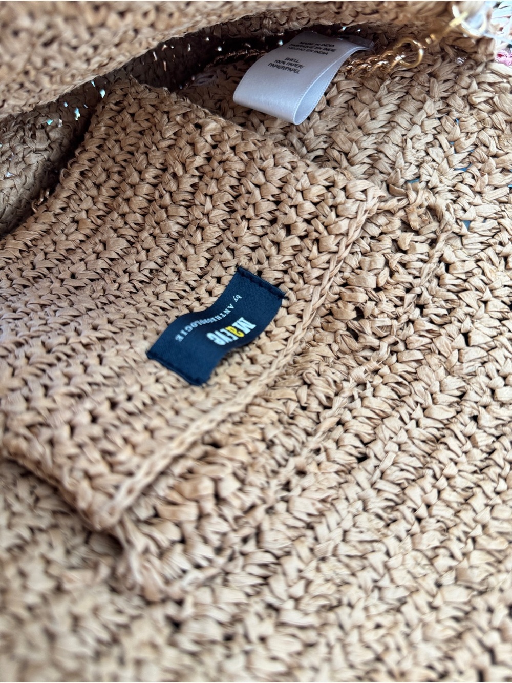 Handwoven Multicolor Rafia Ruffle Clutch Bag - Picture 7 of 7